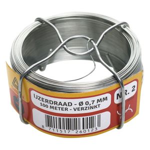 IJzerdraad - 1x rol - 0,7 mm x 100 m - verzinkt staal - binddraad   -