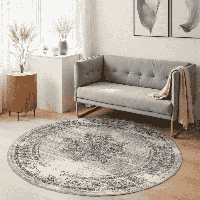 Vloerkleed Lydia Rond Lichtgrijs Ø 160 Cm Laagpolig Home Collectie - Dekbed-Discounter.nl