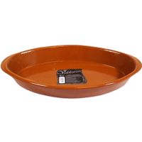 Tapas ovenschaal/serveerschaal - ovaal - terracotta - 5 liter - 37 x 23 x 6 cm