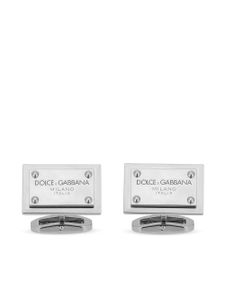 Dolce & Gabbana boutons de manchette à logo gravé - Argent