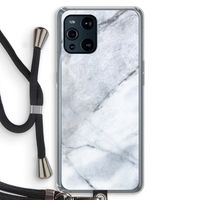 Witte marmer: Oppo Find X3 Pro Transparant Hoesje met koord