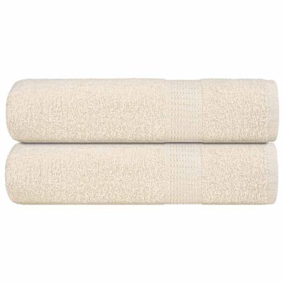 VidaXL Douchehanddoeken 2 st 70x140 cm 360 g/m² 100% katoen crème