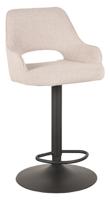 LABEL51 Draaibare Barkruk 'Fer' Bouclé, kleur Naturel (zithoogte 64-84cm)