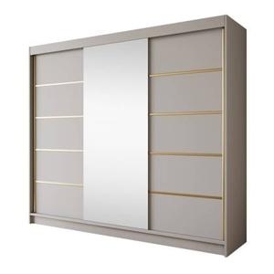 Meubella Kledingkast Eagle - Beige - 250 cm - Met spiegel