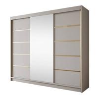 Meubella Kledingkast Eagle - Beige - 250 cm - Met spiegel