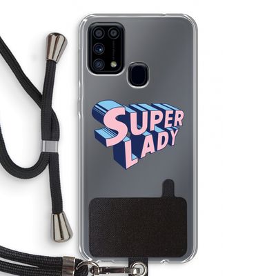 Superlady: Samsung Galaxy M31 Transparant Hoesje met koord