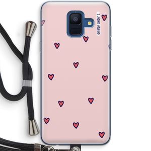 Hartjes: Samsung Galaxy A6 (2018) Transparant Hoesje met koord