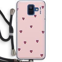Hartjes: Samsung Galaxy A6 (2018) Transparant Hoesje met koord