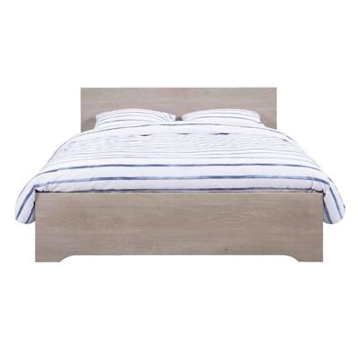 Leen Bakker - Bed Tempo - Grijs Eikenkleur - 140x200 Cm - Spaanplaat - Bruin