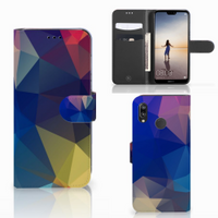 Huawei P20 Lite Book Case Polygon Dark - thumbnail