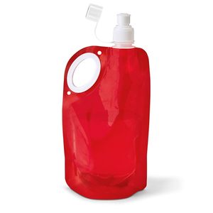 Waterfles/drinkfles opvouwbaar - rood - kunststof - 770 ml - schroefdop - waterzak