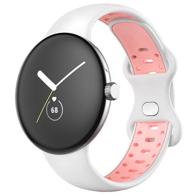 Google Pixel Watch Dubbel Sport Band - Wit Roze Google Pixel Watch Dubbel Sport Band - Wit Roze