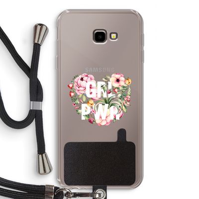 GRL PWR Flower: Samsung Galaxy J4 Plus Transparant Hoesje met koord