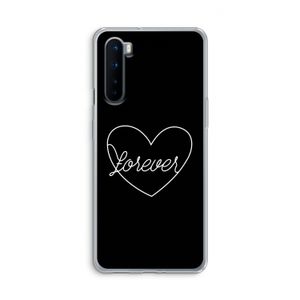 Forever heart black: OnePlus Nord Transparant Hoesje