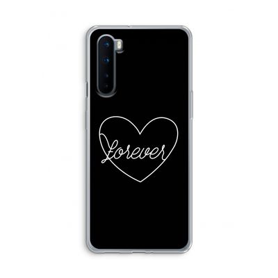 Forever heart black: OnePlus Nord Transparant Hoesje