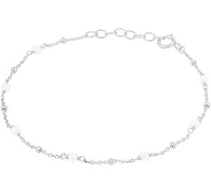 TFT Armband Zilver Parel 1,0 mm 16,5 + 2 cm