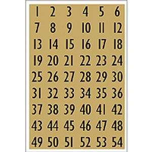 HERMA Numbers 13x12mm 1-100 gold foil black 4 sheets zelfklevende letter/cijfer