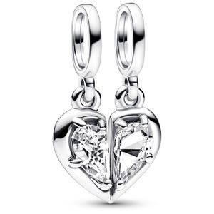 Pandora 792643C01 Hangbedel Mother-Daughter splittable zilver-zirconia