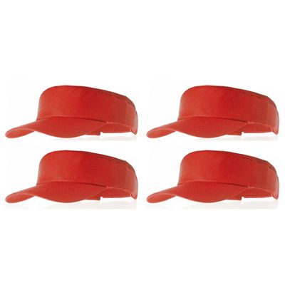 4x stuks rode zonneklep pet voor volwassenen