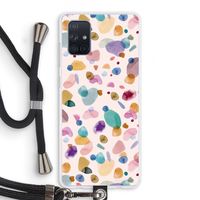 Terrazzo Memphis Pink: Samsung Galaxy A71 Transparant Hoesje met koord