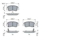 Remmenset, remschijf BOSCH, Remschijftype: Geventileerd: , Inbouwplaats: Vooras, u.a. für KIA, Hyundai