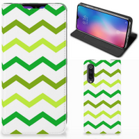 Xiaomi Mi 9 Hoesje met Magneet Zigzag Groen