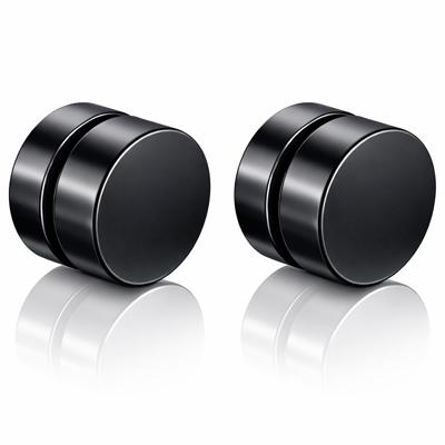 Magnetische Stud oorbellen Zwart -10mm