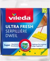 Vileda dweil Ultra fresh, ft 50 x 60 cm, geel, pak van 2 stuks
