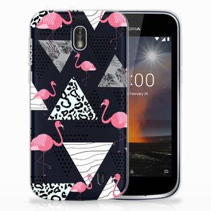 Nokia 1 TPU Hoesje Flamingo Triangle