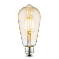 Edison Vintage LED lamp E27 LED filament lichtbron, Deco Drop ST64, 6.4/6.4/14cm, Amber, Retro LED lamp Dimbaar, 4W 330lm 2700K, warm wit licht, geschikt voor E27 fitting