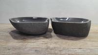 Wasbakken riviersteen set RM250319AB, 46x37x15 cm