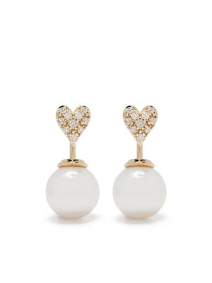 Mizuki petits anneaux en or 14ct serti de diamants