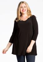 Yoek Tuniek flare v-hals | Zwart | Maat XL