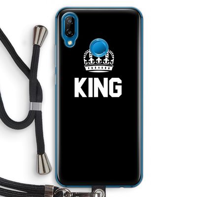 King zwart: Huawei P20 Lite Transparant Hoesje met koord