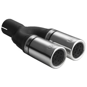 Ulter Sport Uitlaatsierstuk - Dubbel Rond 60mm - Lengte 170mm - Montage ->50mm - RVS USN203