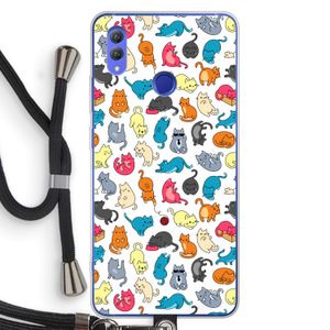 Kleurrijke katten: Honor Note 10 Transparant Hoesje met koord