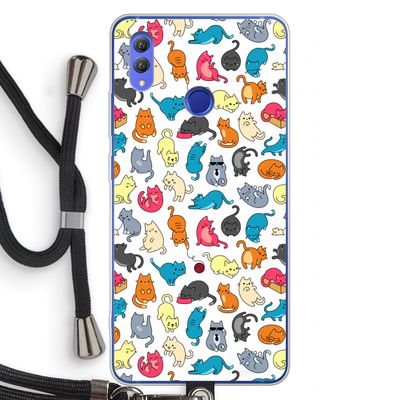 Kleurrijke katten: Honor Note 10 Transparant Hoesje met koord