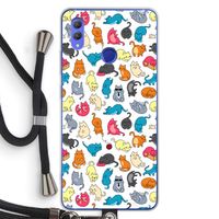 Kleurrijke katten: Honor Note 10 Transparant Hoesje met koord