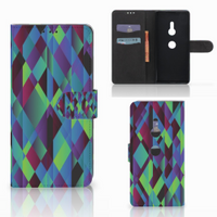 Sony Xperia XZ3 Book Case Abstract Green Blue - thumbnail