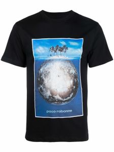 Rabanne t-shirt à logo imprimé - Noir