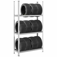 VidaXL 3-laags bandenrekken 2 st 110x40x200 cm staal zilverkleurig