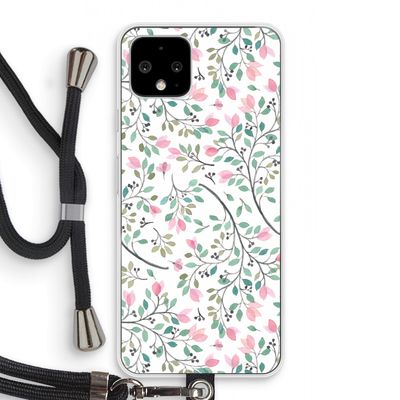 Sierlijke bloemen: Pixel 4 Transparant Hoesje met koord