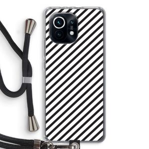 Strepen zwart-wit: Xiaomi Mi 11 Transparant Hoesje met koord