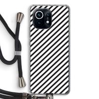 Strepen zwart-wit: Xiaomi Mi 11 Transparant Hoesje met koord