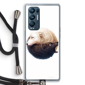 Yin Yang Wolves: Oppo Find X3 Neo Transparant Hoesje met koord