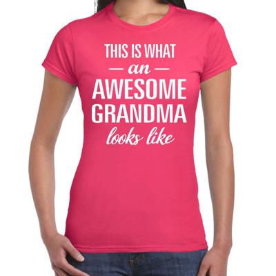 Awesome grandma - geweldige oma - t-shirt - roze - dames - Moederdag/ verjaardag cadeau