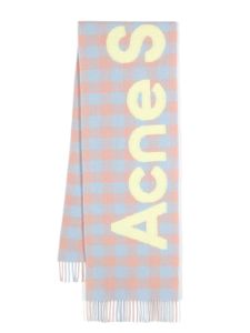 Acne Studios écharpe en laine à patch logo - Bleu