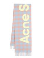 Acne Studios écharpe en laine à patch logo - Bleu - thumbnail