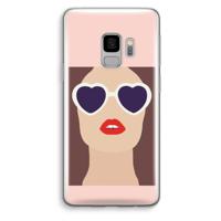 Red lips: Samsung Galaxy S9 Transparant Hoesje - thumbnail