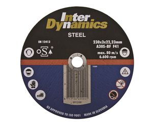InterDynamics Doorslijpschijf voor metaal | 180 x 3 x 22,23 mm - 391180